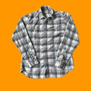 J. Crew Flannel Button Shirt Blue Multicolor Plaid 100% Cotton Men Size Medium